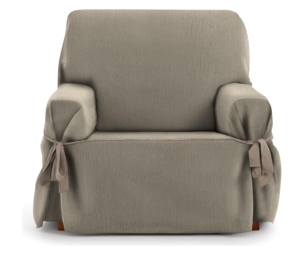 Husa ajustabila pentru fotoliu Chenille Ties Taupe 80x45x50 cm - Eysa, Maro de la Eysa